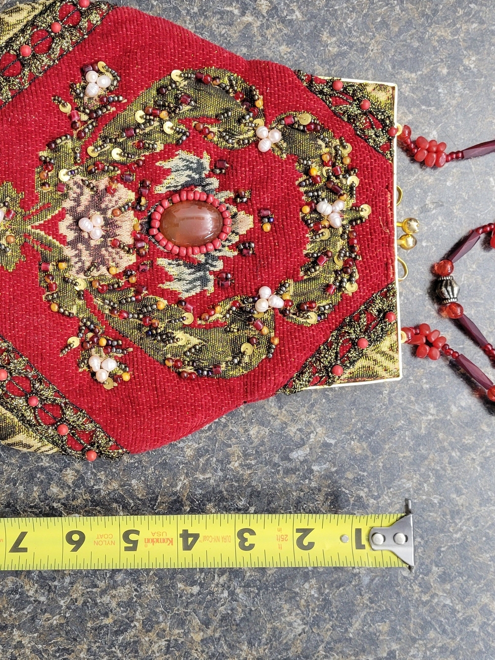 Mary Frances, Red Embellished Beaded Evening Bag, Positive Energy - Picture 4 of 9